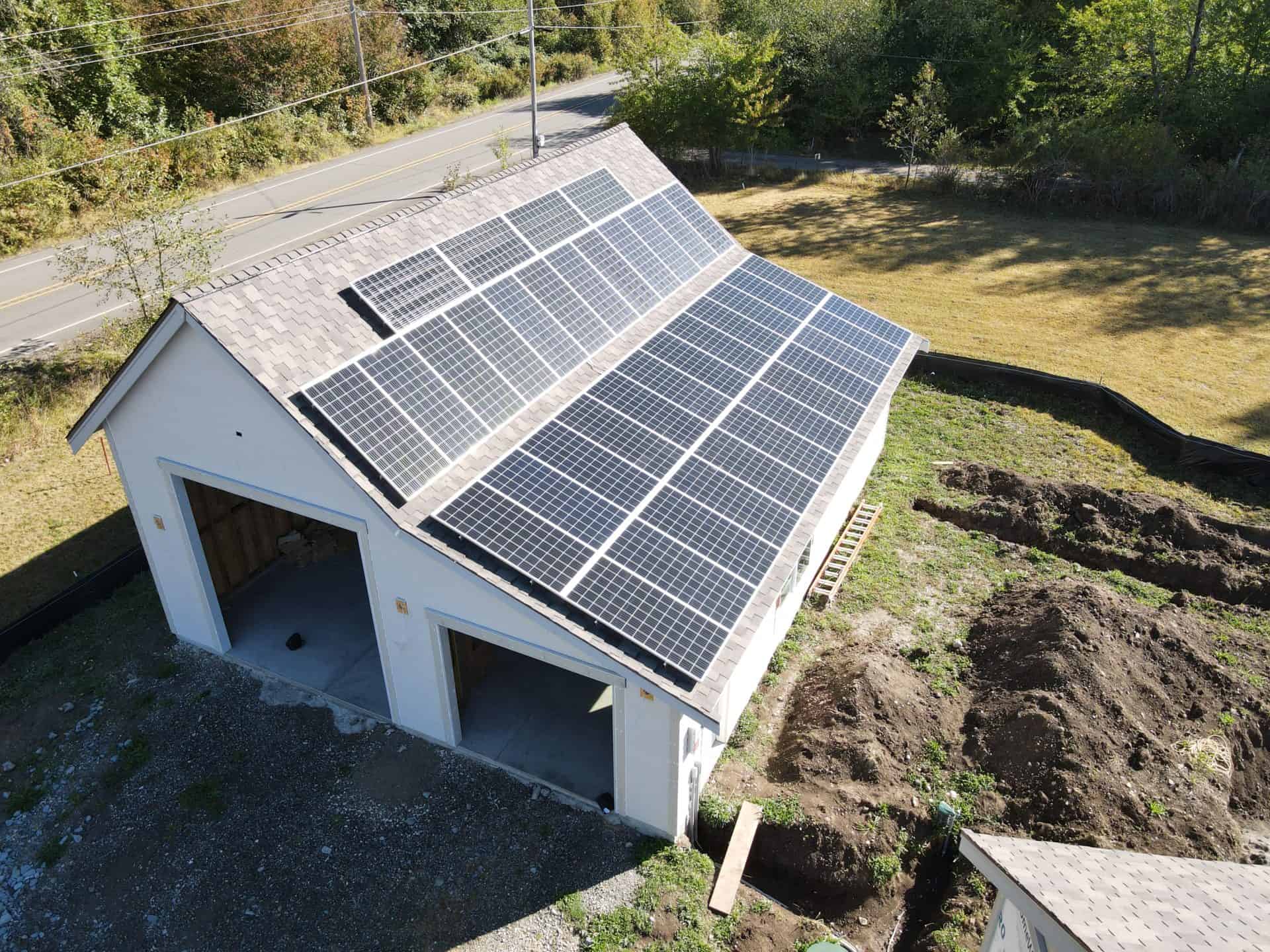 Solar panels on barn
