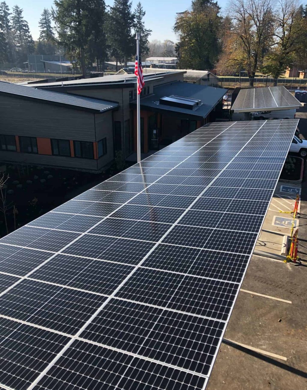 Commercial Carport Solar Installation - Olympia WA